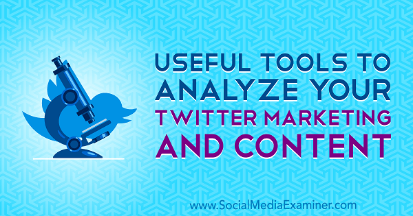 Outils utiles pour analyser votre marketing et votre contenu Twitter par Mitt Ray sur Social Media Examiner.