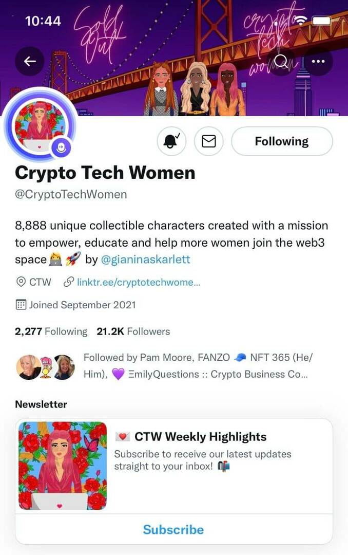 conseils-pour-créer-une-communauté-nft-avant-le-lancement-du-projet-twitter-crypto-tech-femmes-exemple-1