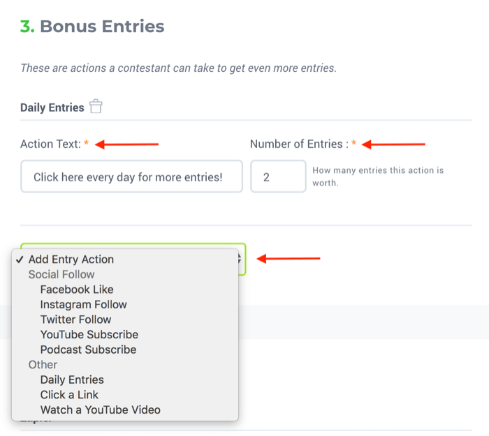 étapes pour mettre en place un cadeau avec KingSumo