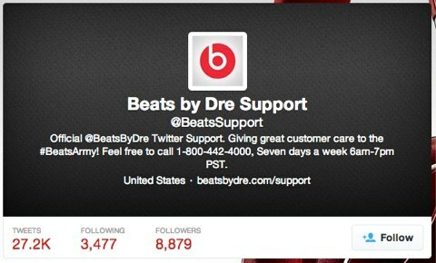 beats by dre support twitter