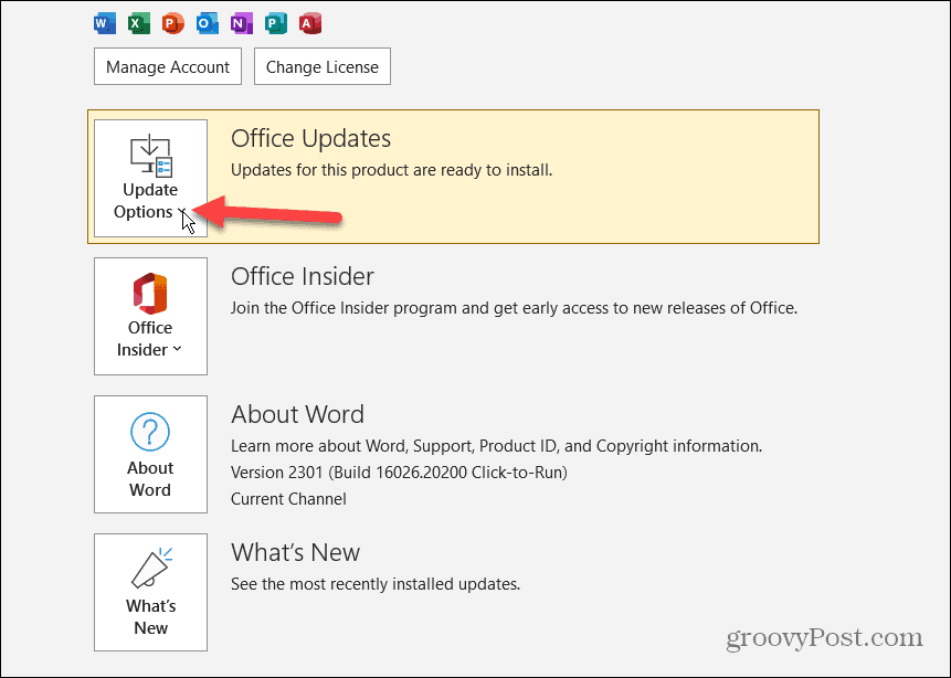 Désactiver les mises à jour Microsoft Office 