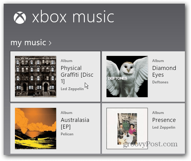 Choisir l'album Xbox Music