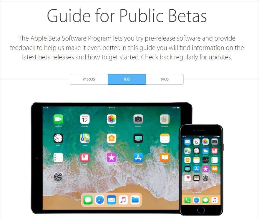 Guide Apple pour les bêtas publics