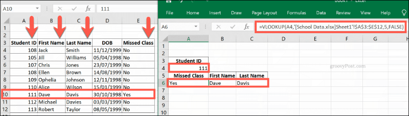Une formule VLOOKUP référençant plusieurs classeurs Excel