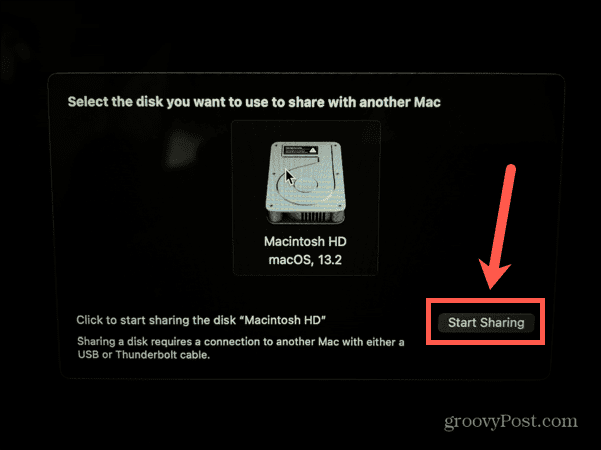 mac commencer à partager le disque