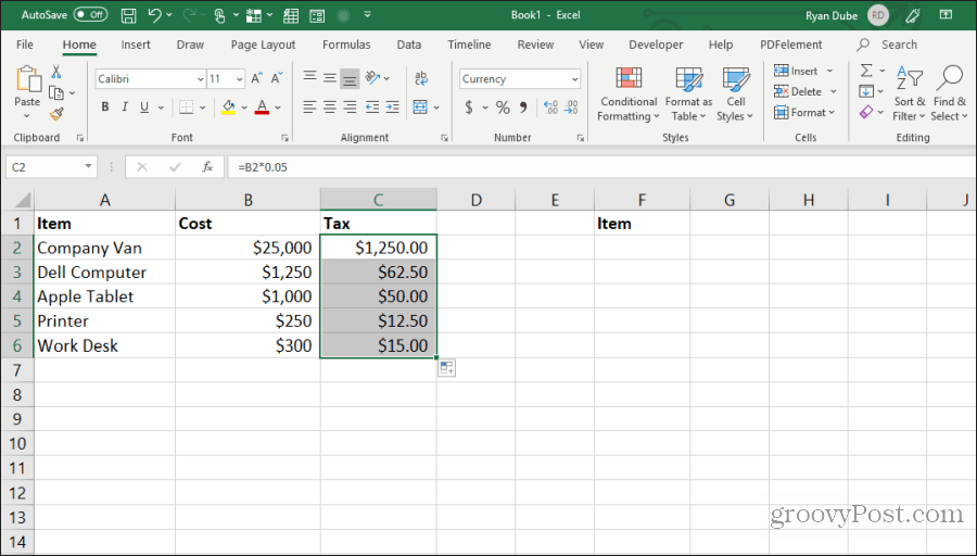 remplir les cellules en excel