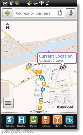 Application MapQuest pour Android, présentation