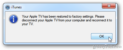 Mise à jour Apple TV terminée