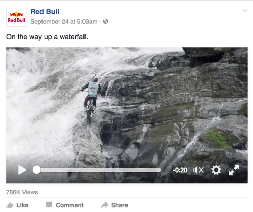 publication facebook de red bull