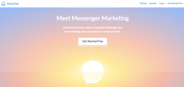 ManyChat est une option pour prouver le service client via les chatbots Messenger.