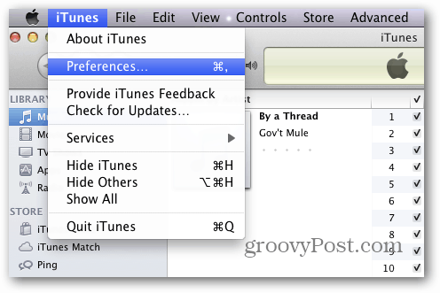 Préférences iTunes pour Mac