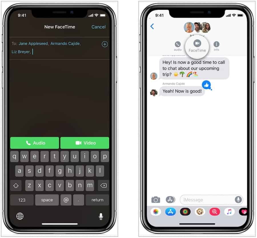 Group FaceTime sur iOS