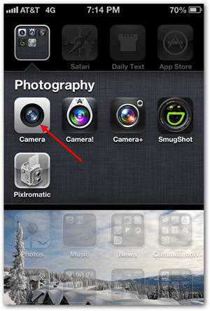 Prendre une photo panoramique iPhone iOS - Appuyez sur Appareil photo