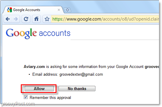 lier le compte de volière au compte Google Gmail