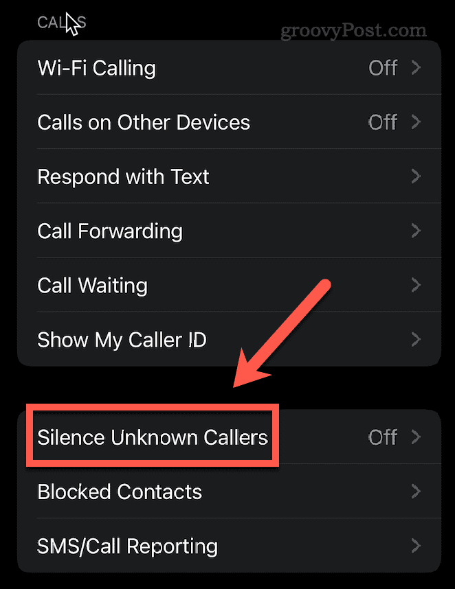 faire taire les appelants inconnus iphone