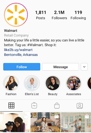 exemple de bio d'entreprise Instagram avec un appel à l'action (CTA)