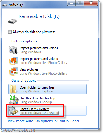 lire automatiquement une carte SD dans readyboost à partir de Windows 7