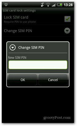changement de code PIN android