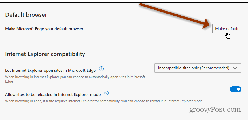 Rendre Edge Windows 11 par défaut