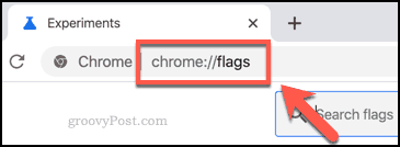Le menu des drapeaux Chrome accessible depuis la barre d'adresse