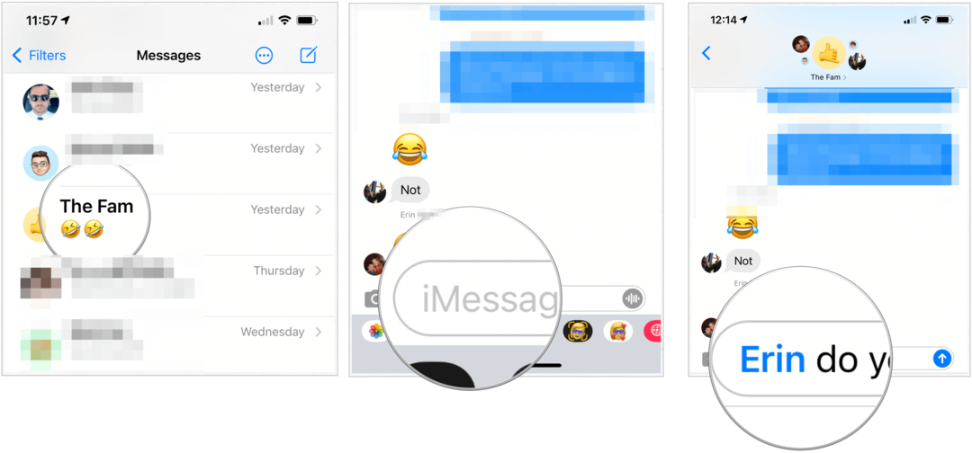 Messages directs iOS 14