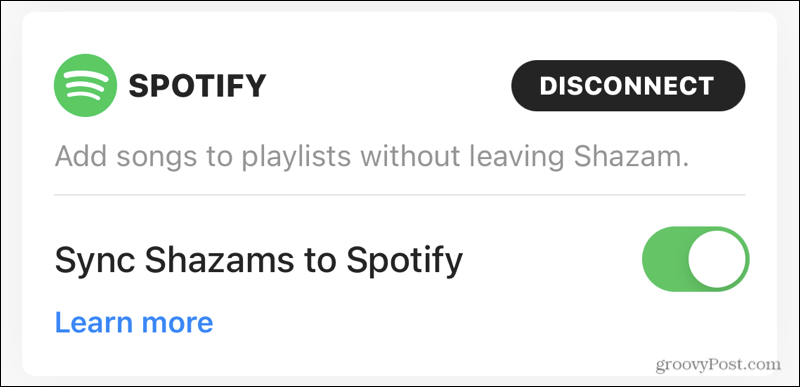 Synchroniser Spotify avec Shazam