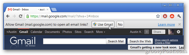 utiliser gmail comme gestionnaire de liens de messagerie par défaut