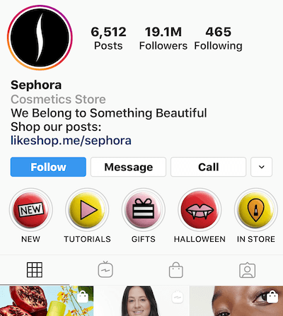 Instagram met en évidence les albums sur le profil HubSpot