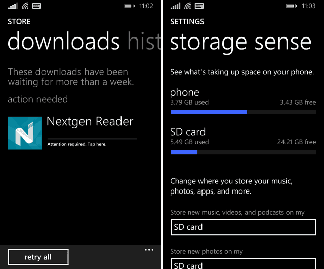 Déplacer des applications de la carte SD vers le téléphone sur Windows Phone 8.1