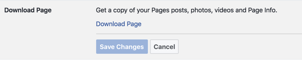 Suivez les instructions pour demander l'archive de votre page Facebook.