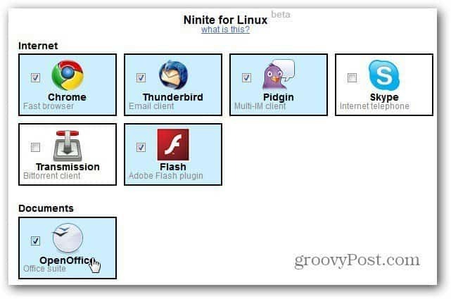 Site Ninite pour Linux