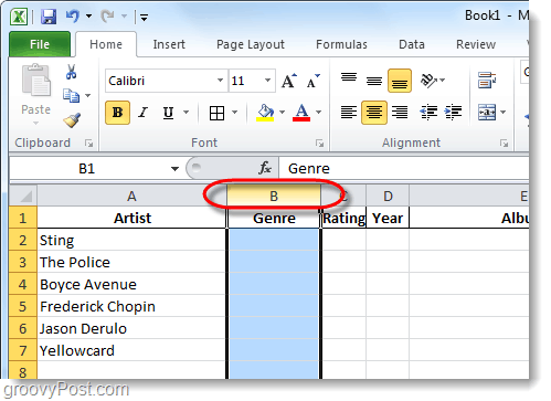 sélectionner une colonne de cellules dans Excel