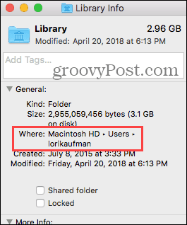 Emplacement du dossier de la bibliothèque sur Mac