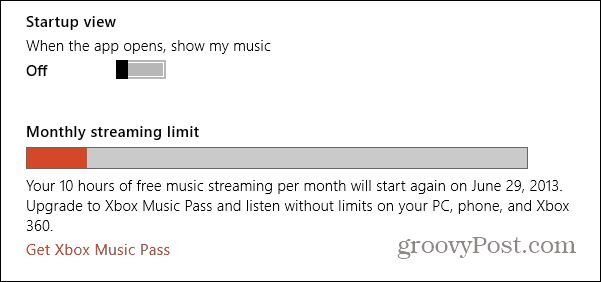 Limite de streaming de musique Xbox
