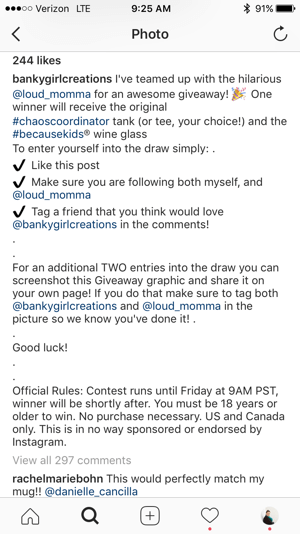 Assurez-vous que les règles de votre concours Instagram indiquent explicitement qu'Instagram ne sponsorise ni n'approuve votre concours.