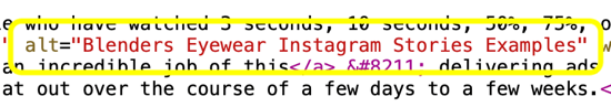 Comment ajouter du texte alternatif aux publications Instagram, exemple de texte alternatif dans le code html