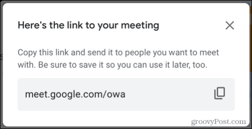 Lien Google Meet
