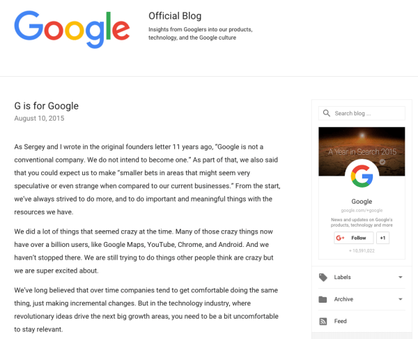 lettre d'annonce de changement de marque google