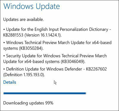 Mises à jour de Windows 10