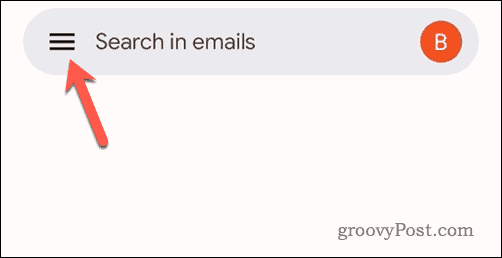 Appuyez sur l'icône du menu Gmail dans Gmail mobile