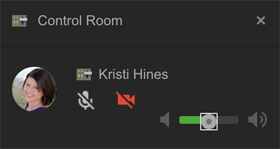 tableau de bord de l'application de salle de contrôle google + hangouts
