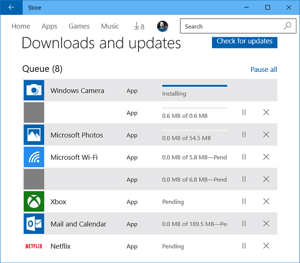 Mises à jour de l'application Windows 10