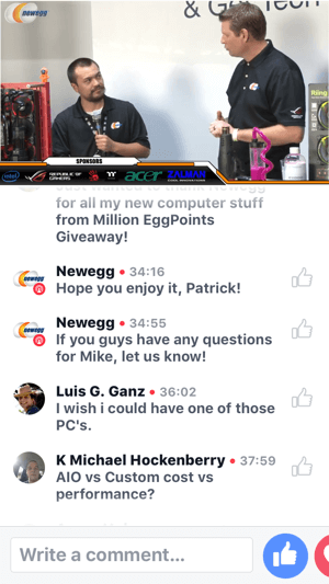 À la BlizzCon, Newegg organise une diffusion Facebook Live sur la construction d'un PC prêt pour la réalité virtuelle.