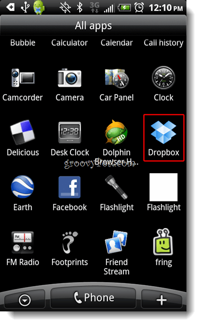 Android Dropbox Launch Dropbox Icon