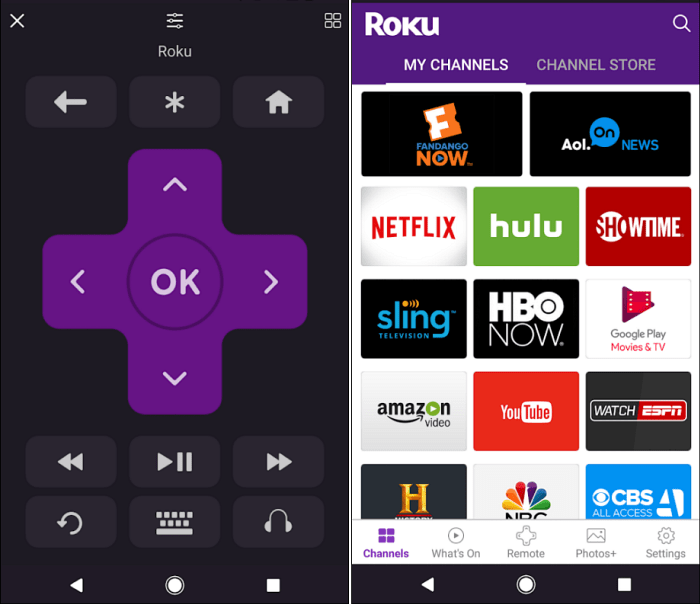 Application à distance Roku Android