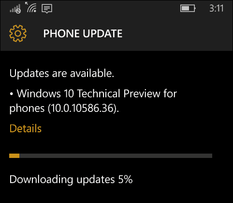 Windows 10 Mobile Insider Build 10586.36 disponible maintenant