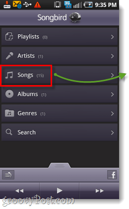 Capture d'écran de Songbird pour Android
