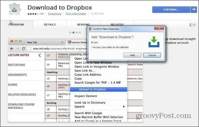 Téléchargez des fichiers Web directement sur Dropbox à partir du Web