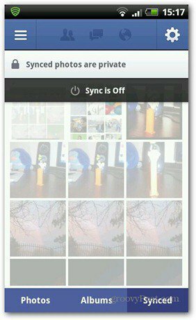 La synchronisation des photos sur Facebook est désactivée