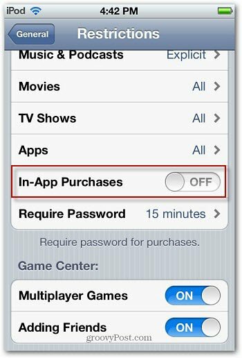 Comment désactiver les achats intégrés dans l'iPhone / iPod Touch